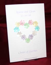 Photograph of the Floral Heart Order Of Service