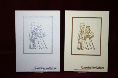 Photograph of the Bride and Groom  Evening Invite