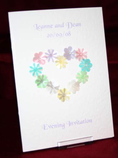 Photograph of the Floral Heart Evening Invite
